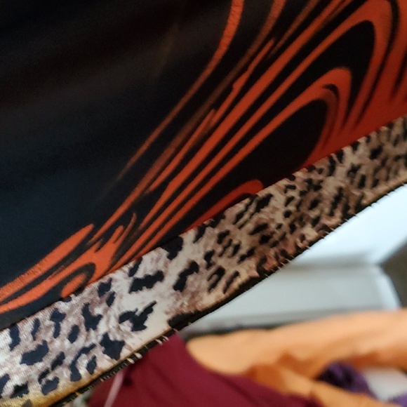 Maxime Paris made dress. Multi colored with attractive sleeves and hem. - Picture 7 of 8